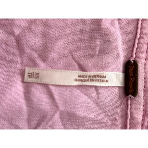 FREE PEOPLE  LINEN Tunic in Pink  Size XS - Picture 5 of 10